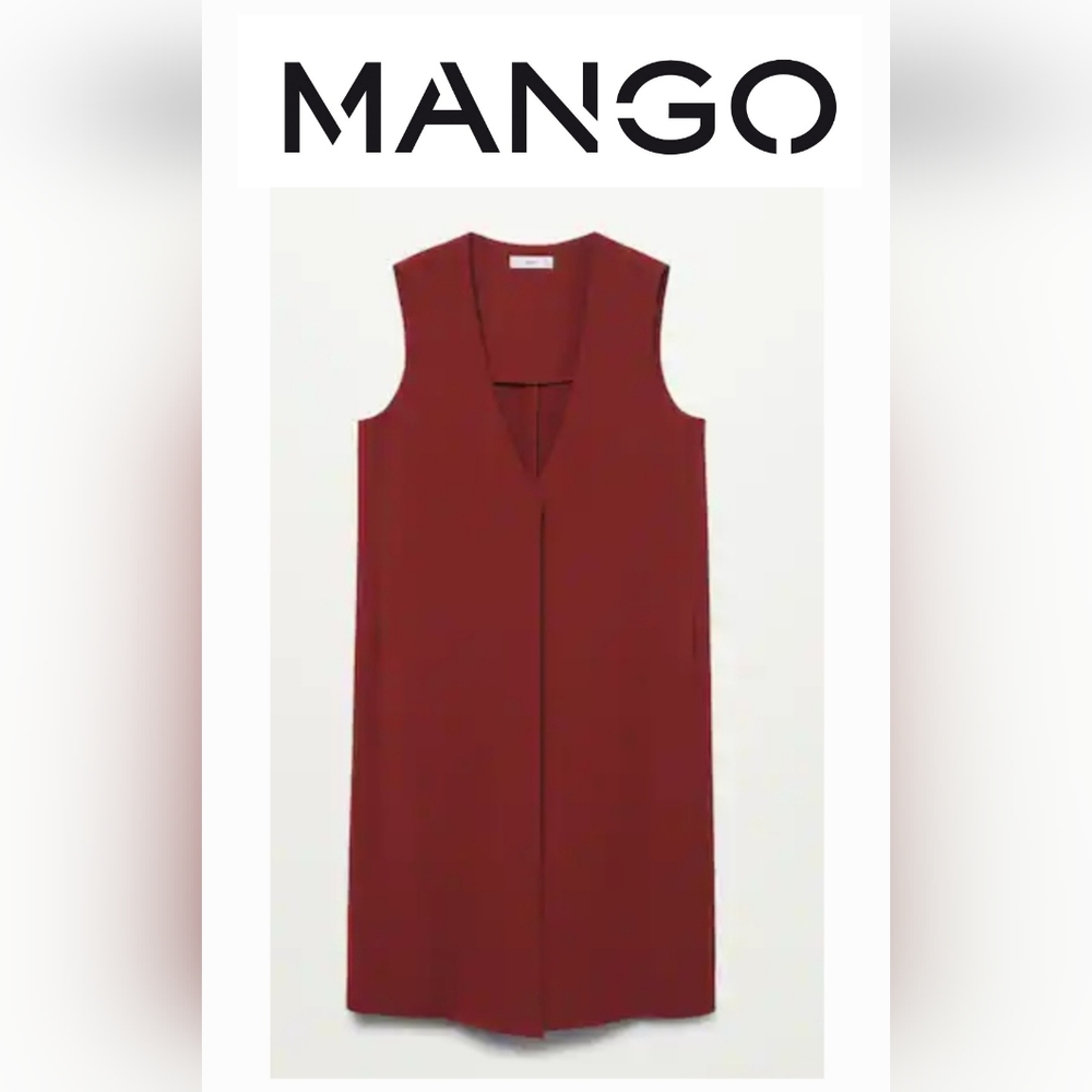 Mango Exclusive collection red sleeveless cardigan